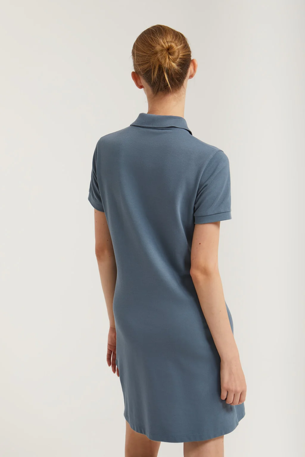 Denim-blue short-sleeve popover dress with Rigby Go embroidery - Image 5