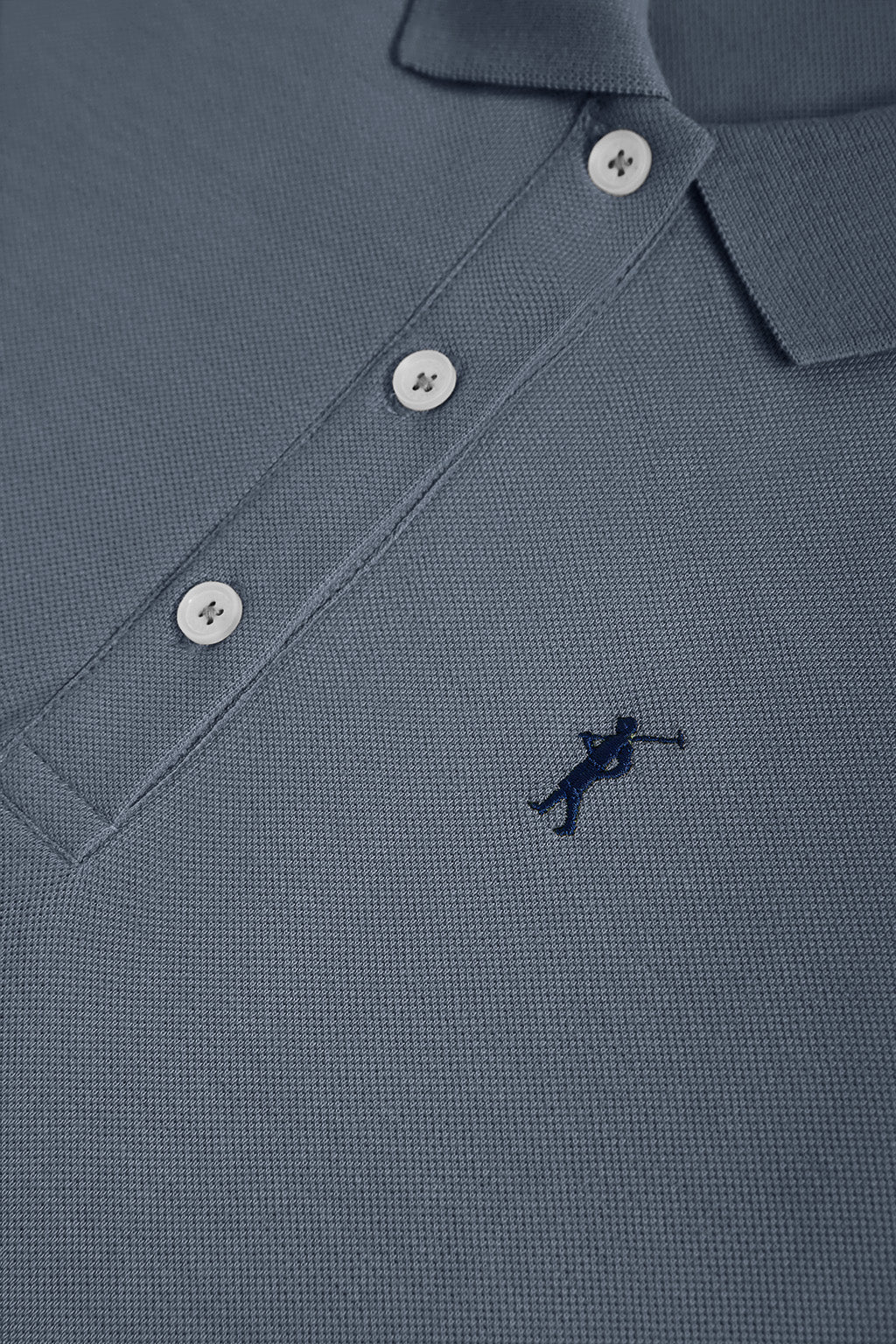 Denim-blue short-sleeve popover dress with Rigby Go embroidery - Image 8