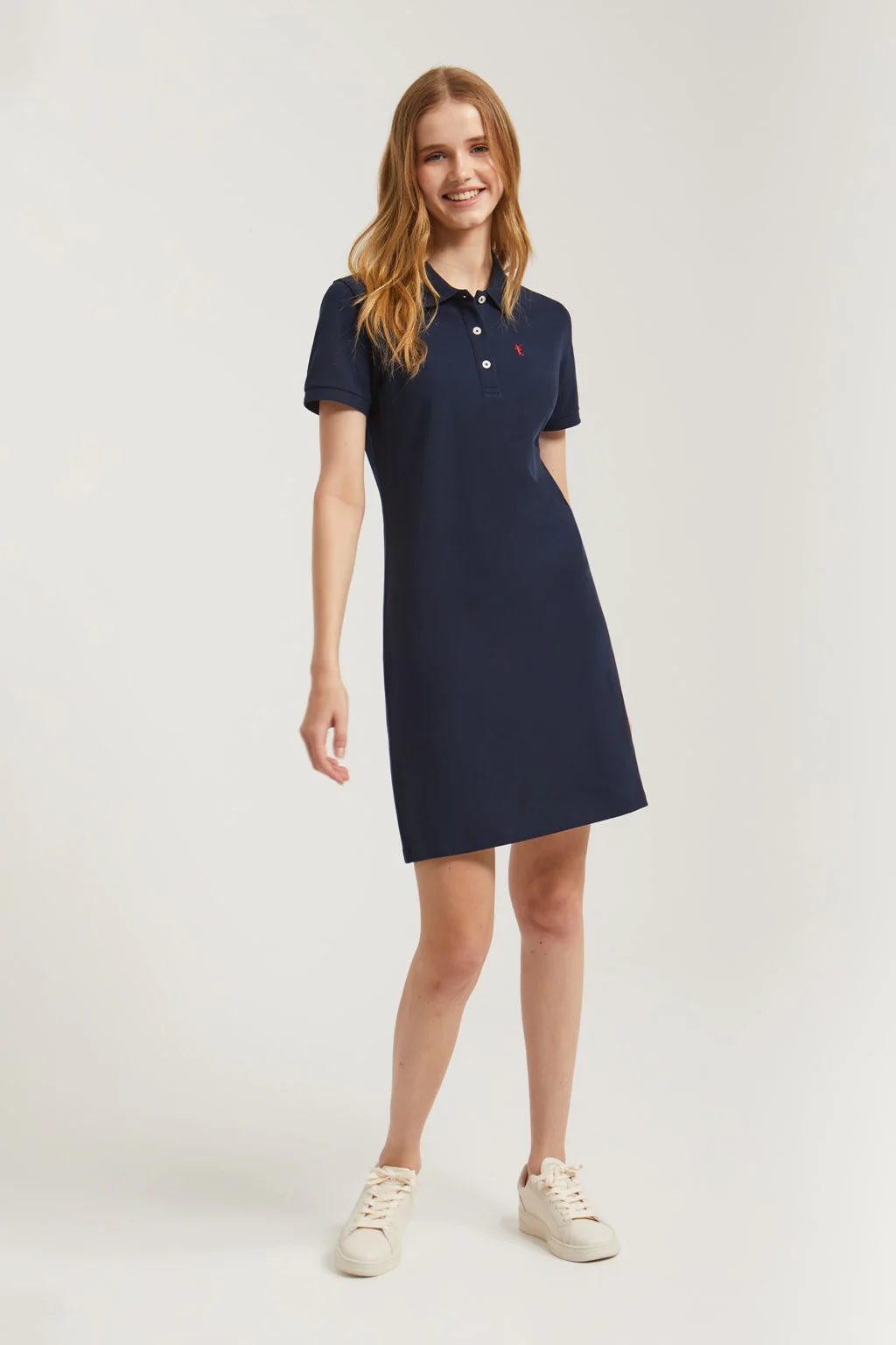 Navy-blue short-sleeve popover dress with Rigby Go embroidery - Image 2