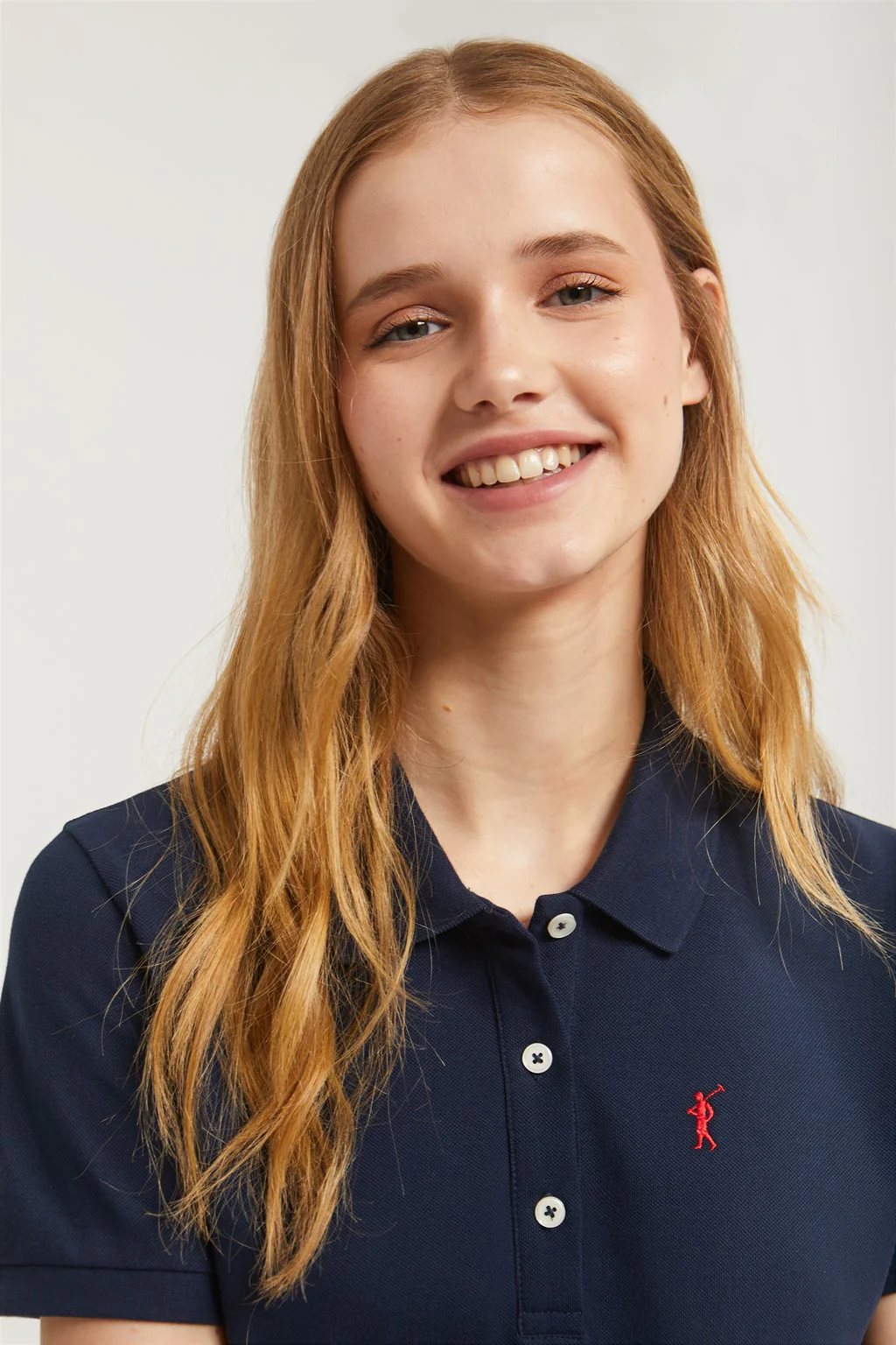Navy-blue short-sleeve popover dress with Rigby Go embroidery - Image 3