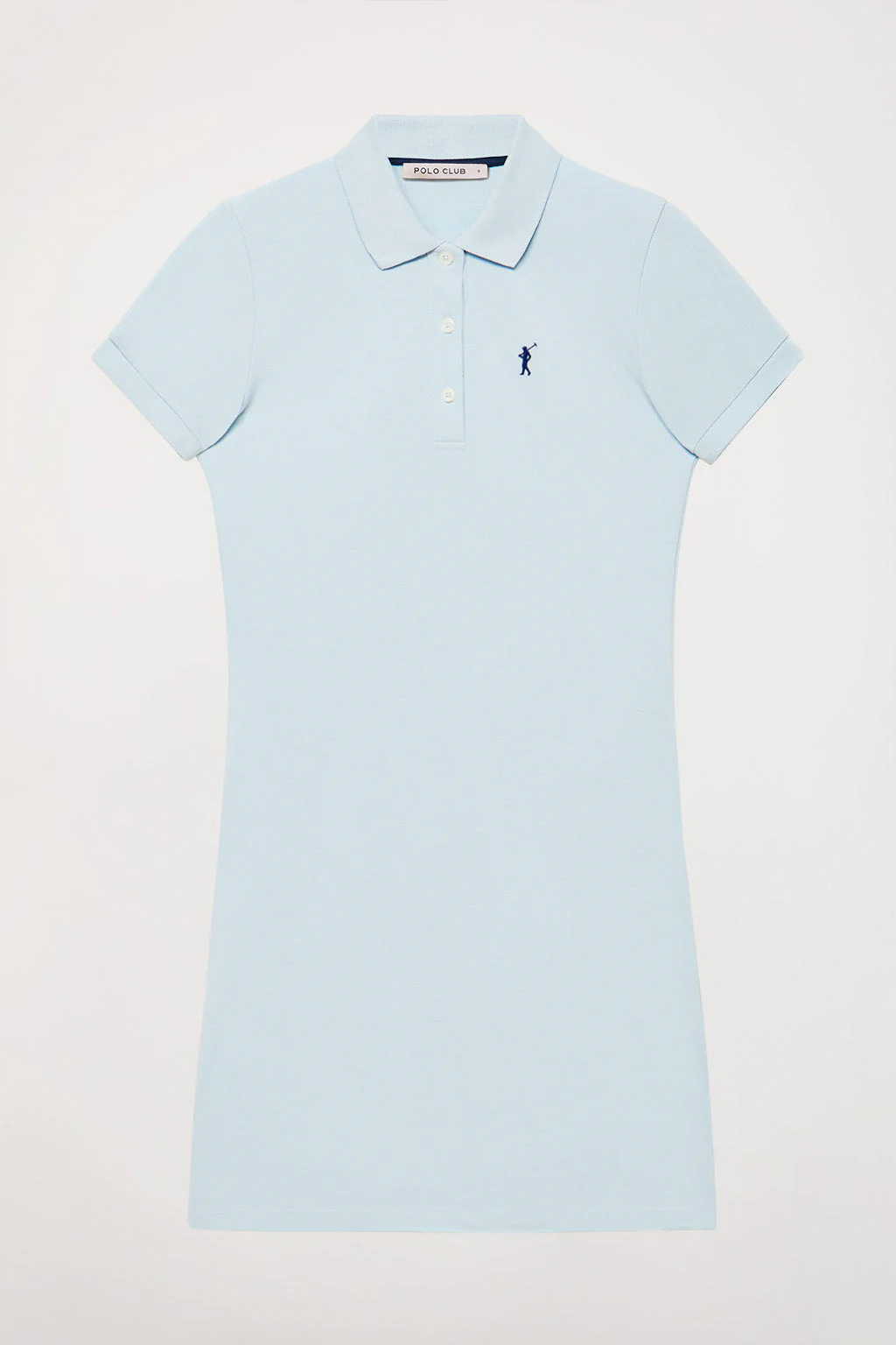 Sky-blue short-sleeve popover dress with Rigby Go embroidery - Image 10
