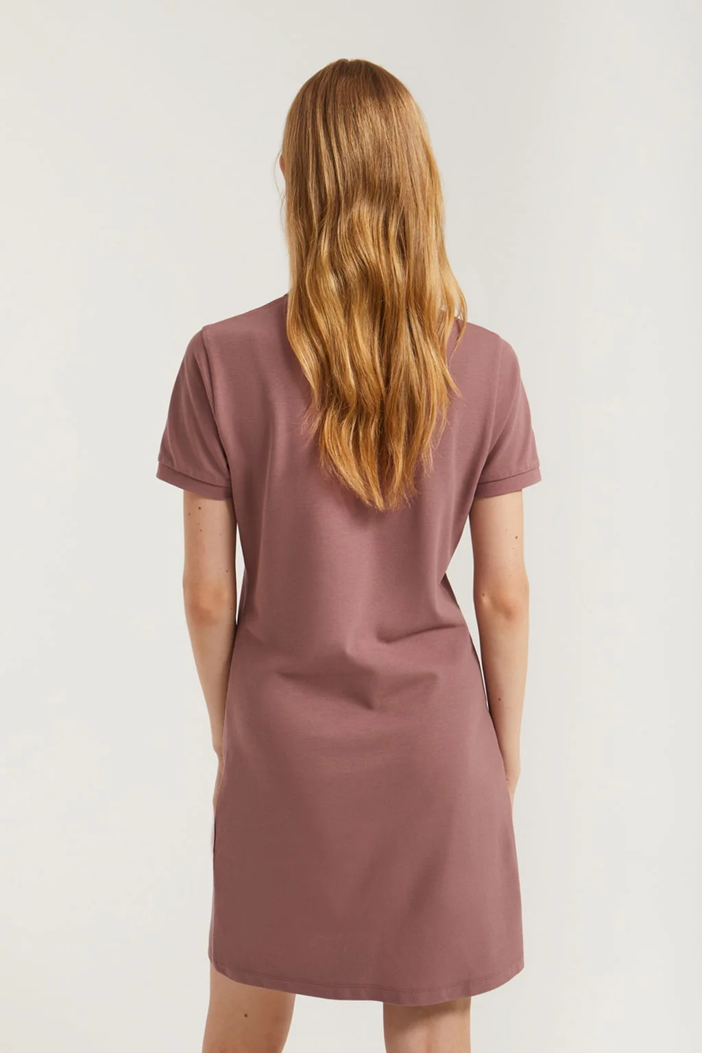 Taupe short-sleeve popover dress with Rigby Go embroidery - Image 5