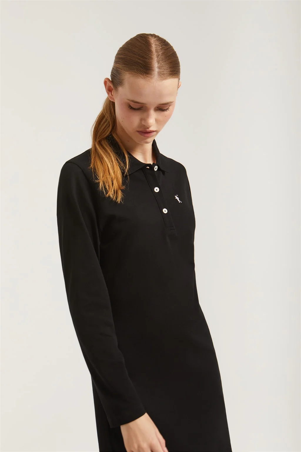 Black pique popover dress with Rigby Go embroidery - Image 2