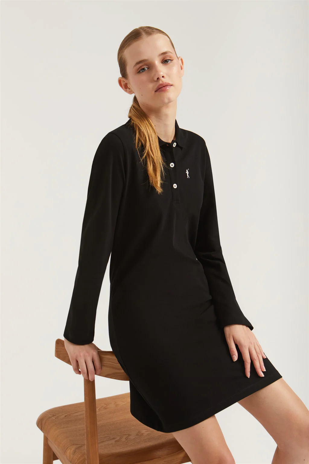 Black pique popover dress with Rigby Go embroidery - Image 4