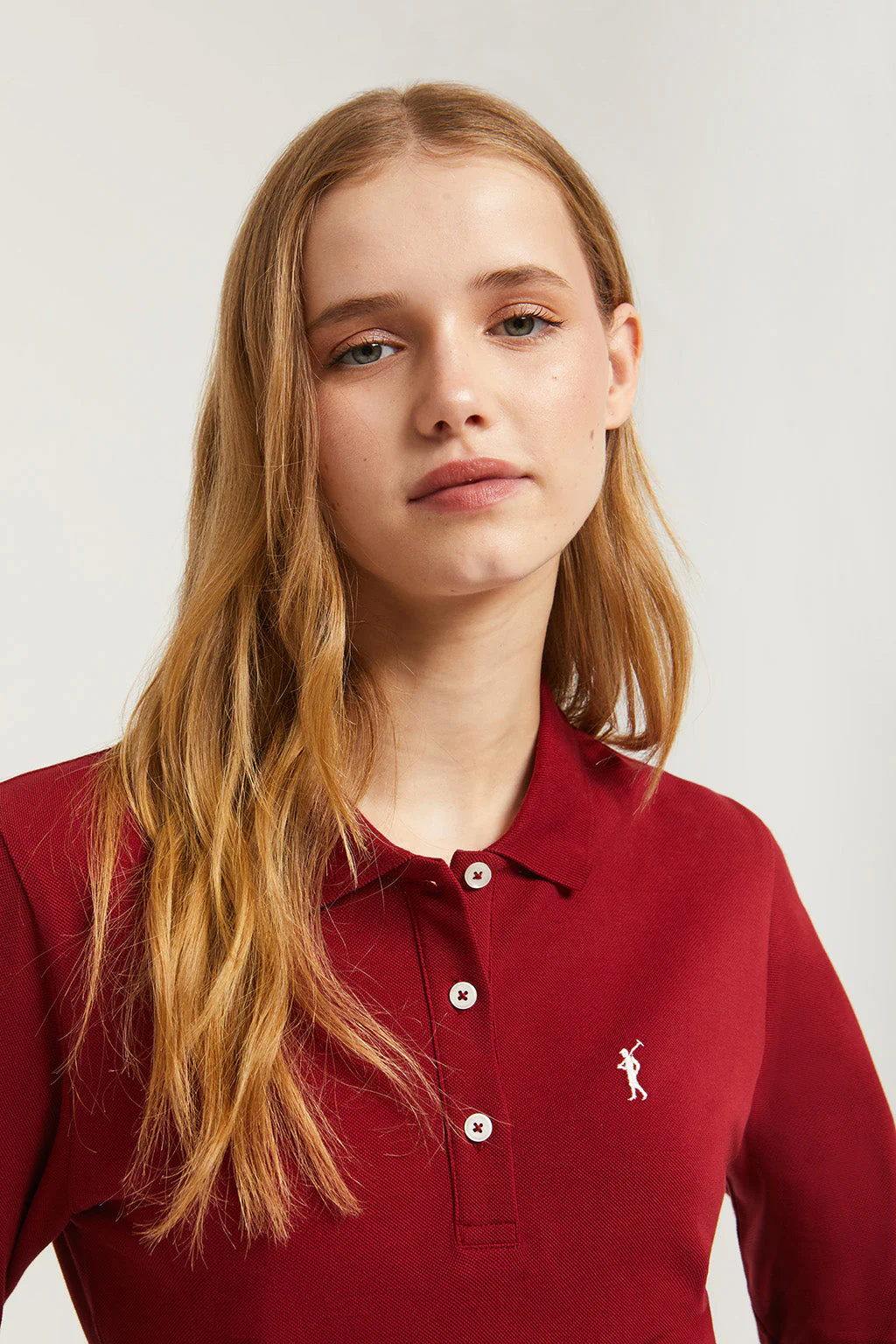 Maroon pique popover dress with Rigby Go embroidery - Image 2