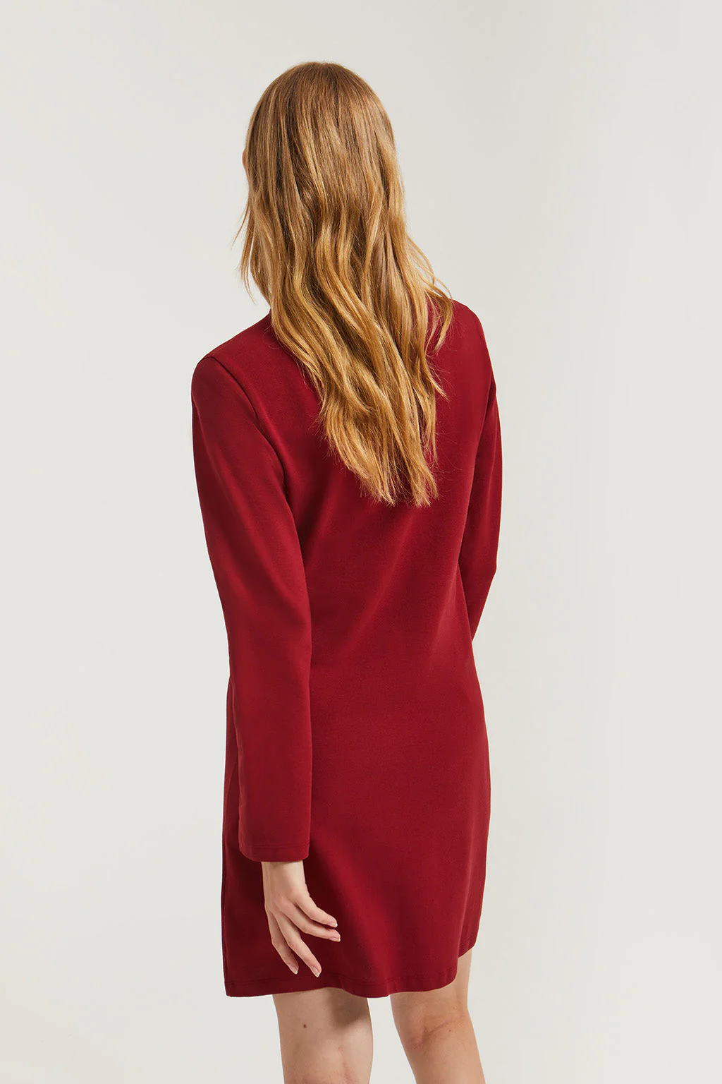Maroon pique popover dress with Rigby Go embroidery - Image 5