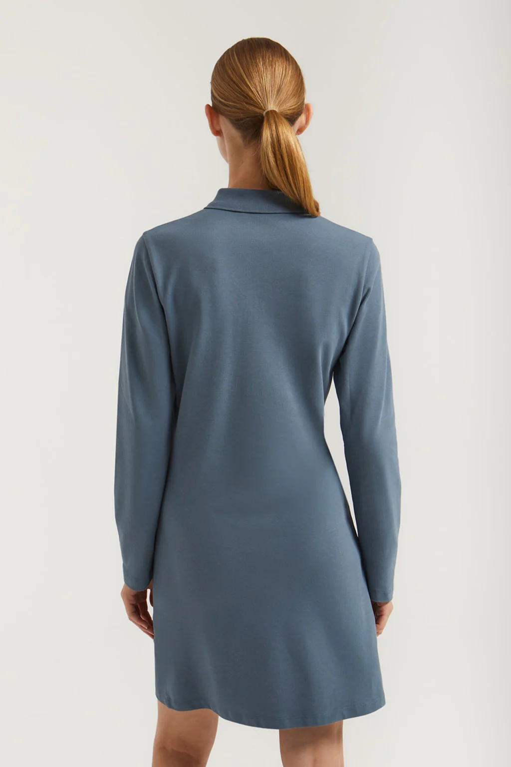 Denim-blue pique popover dress with Rigby Go embroidery - Image 6