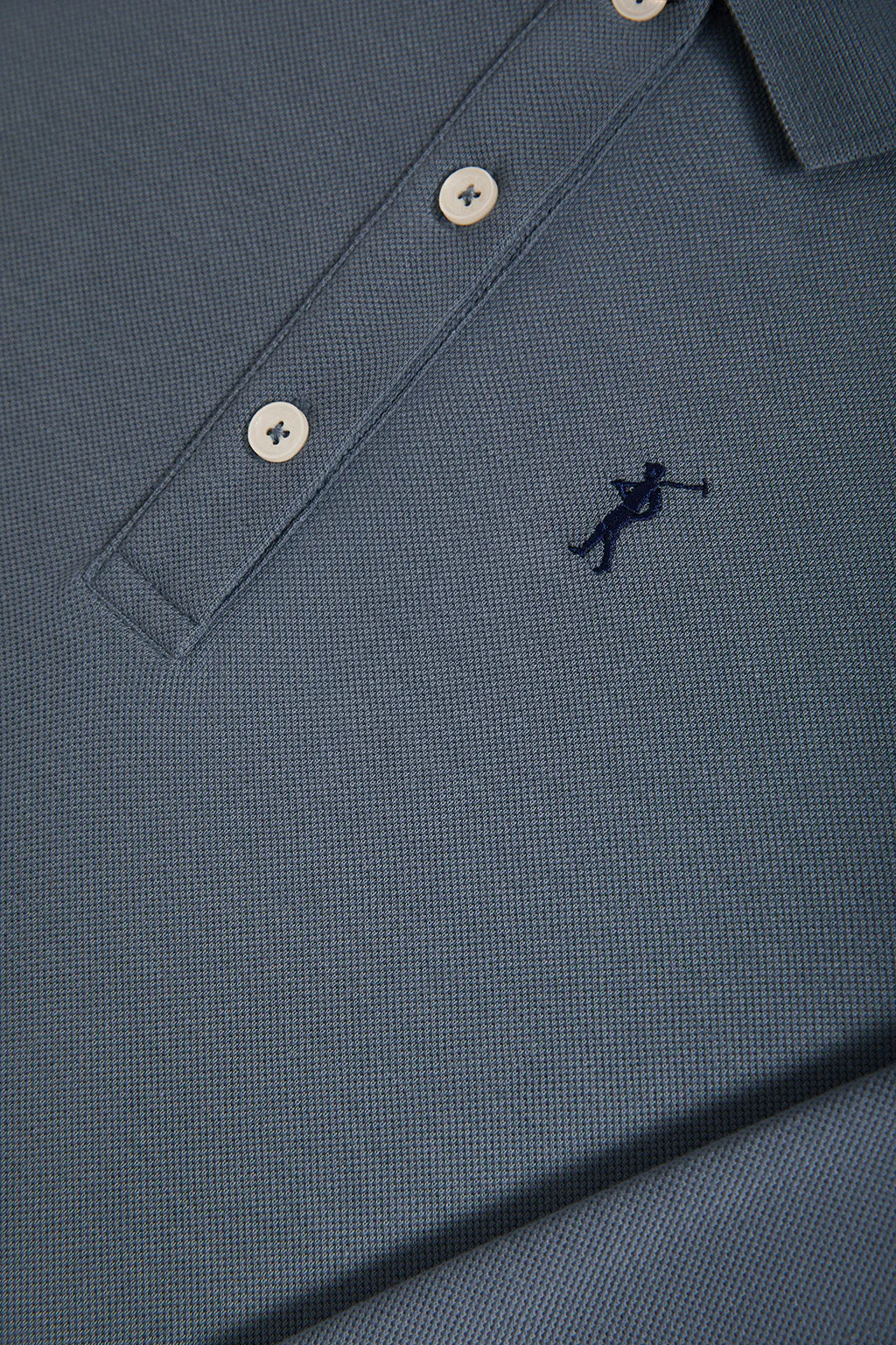 Denim-blue pique popover dress with Rigby Go embroidery - Image 9