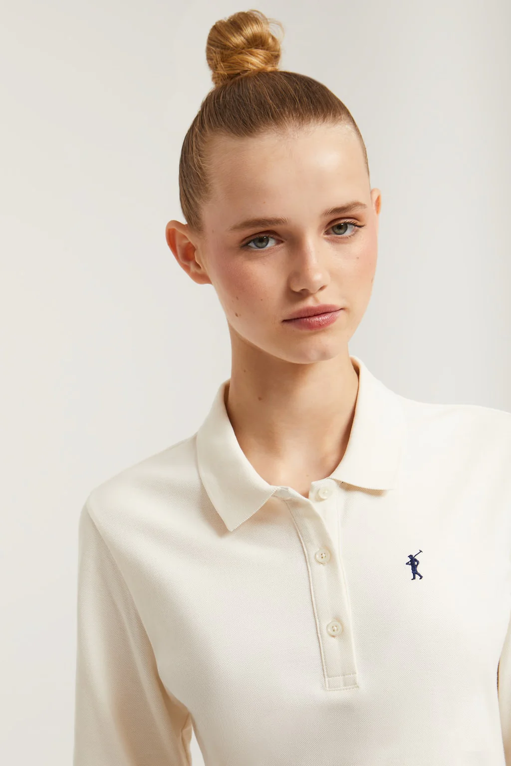 Beige pique popover dress with Rigby Go embroidery - Image 3