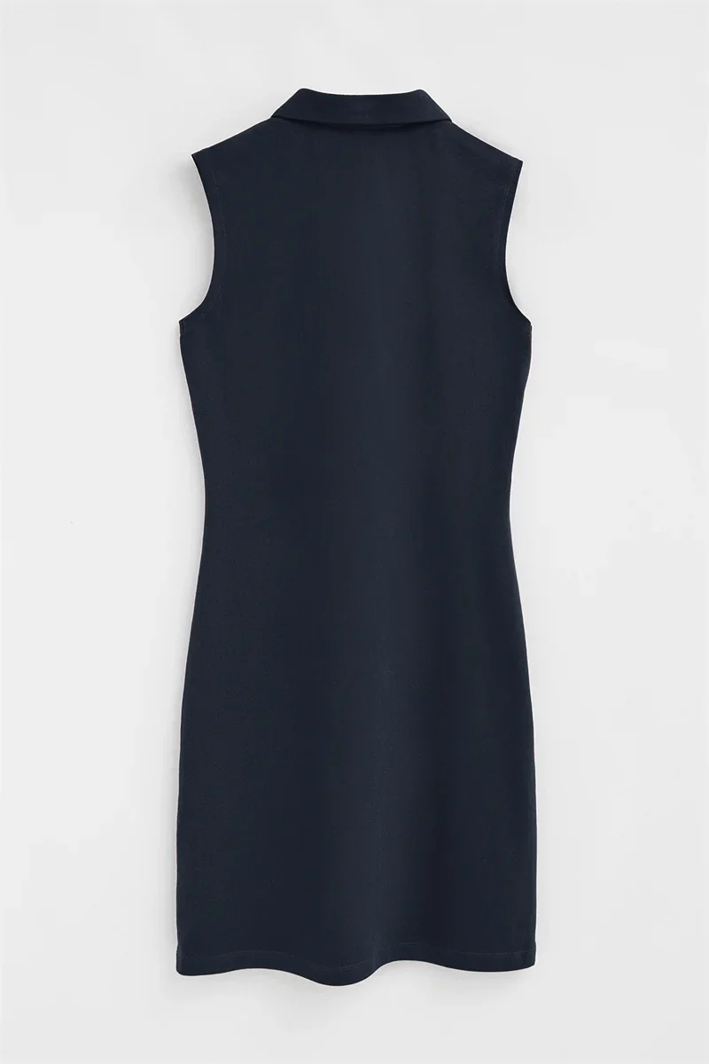 Navy-blue sleeveless short polo dress with Rigby Go logo - Image 8