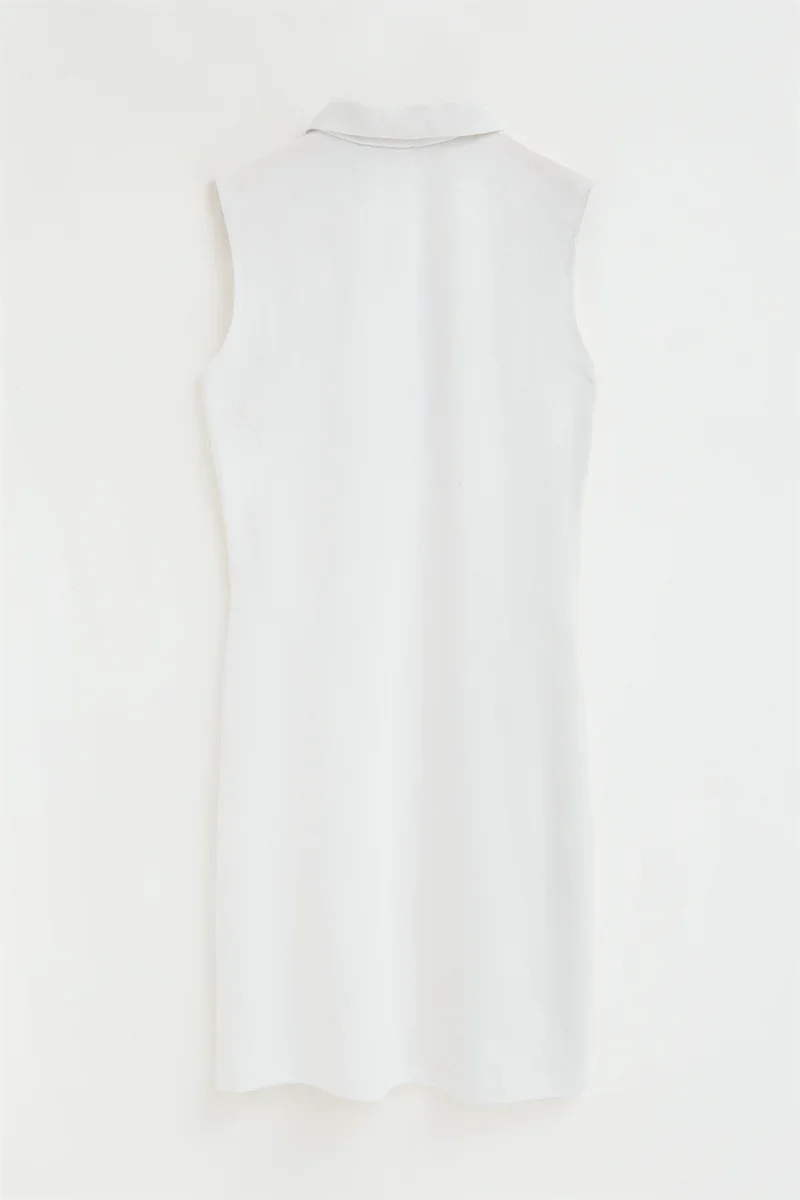 White sleeveless short polo dress with Rigby Go logo - Image 7