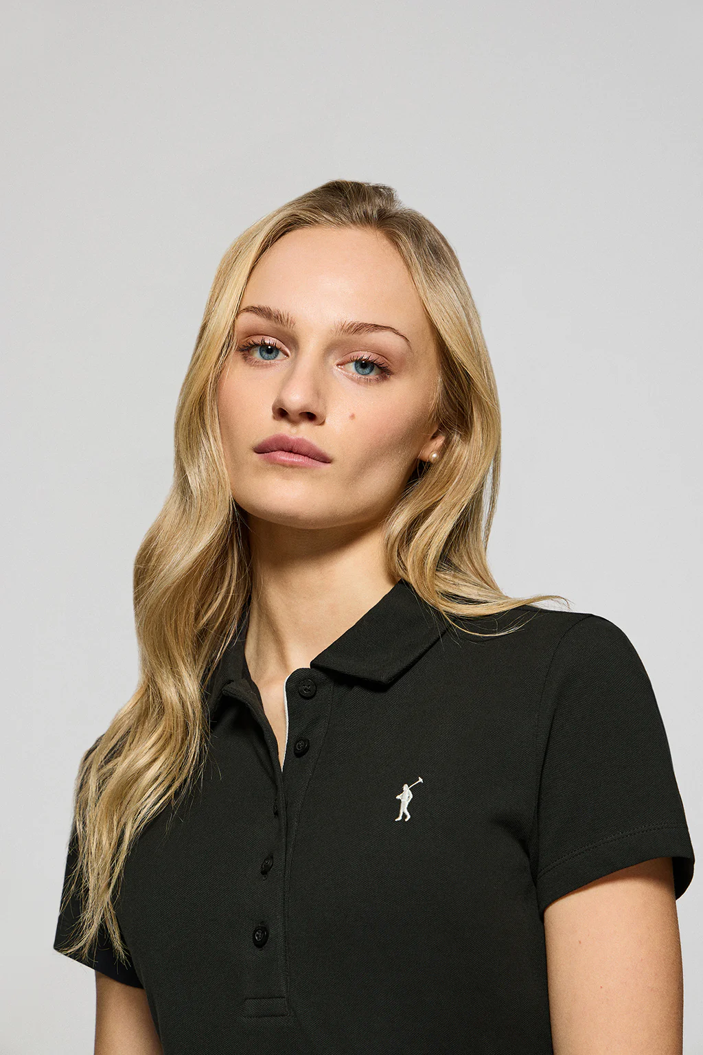 Black polo dress with Rigby Go logo - Image 3