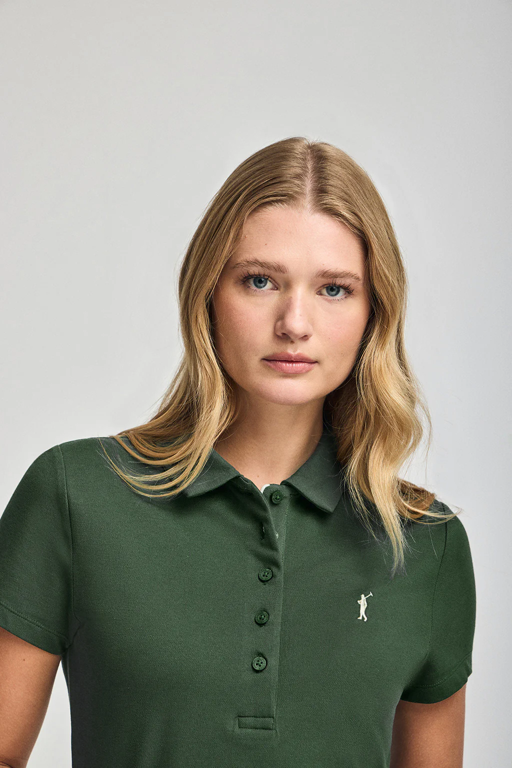 Bottle-green polo dress with Rigby Go logo - Image 3