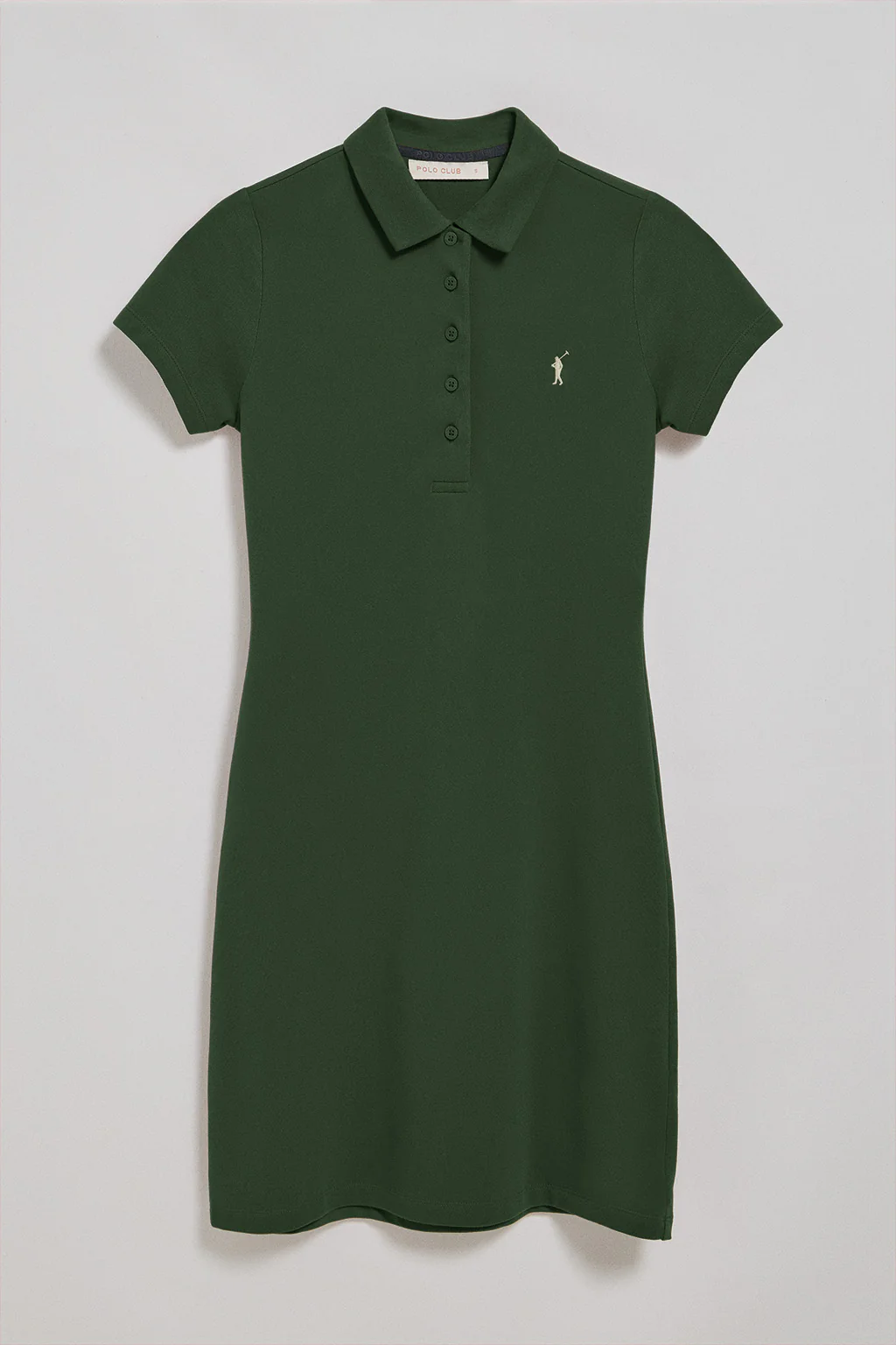 Bottle-green polo dress with Rigby Go logo - Image 5