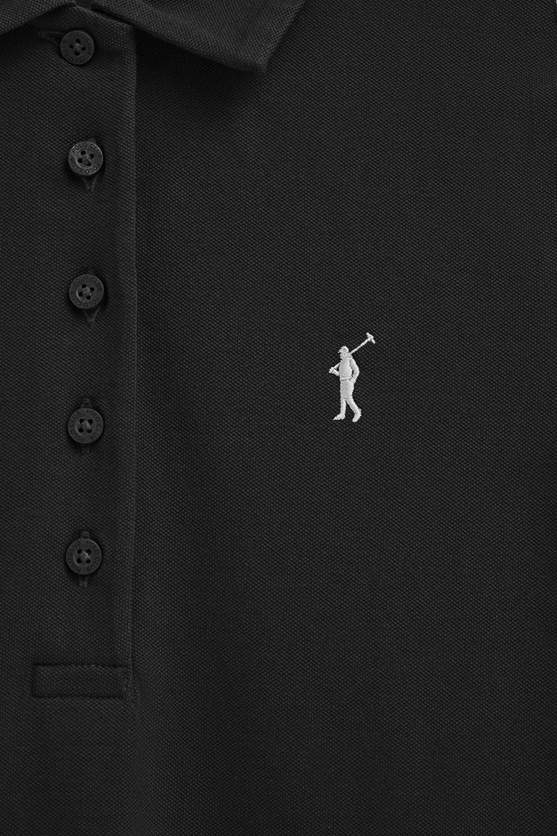 Black short polo dress with short sleeves and Rigby Go logo - Image 6