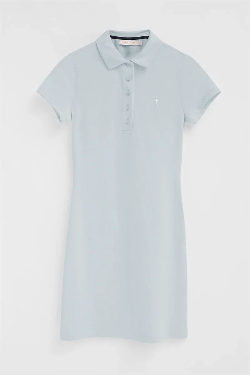 Light-blue short polo dress with short sleeves and Rigby Go logo - Image 6