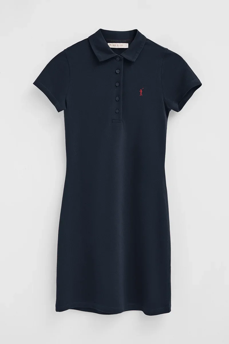Navy-blue short polo dress with short sleeves and Rigby Go logo - Image 9
