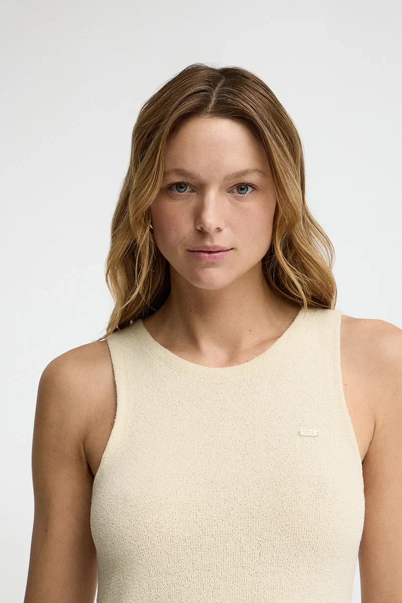Cream rustic-knit dress with Polo Club logo - Image 3