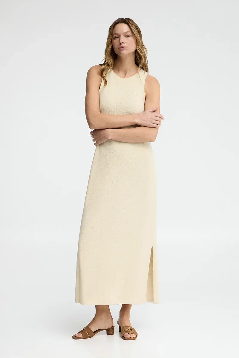 Cream rustic-knit dress with Polo Club logo - Image 4