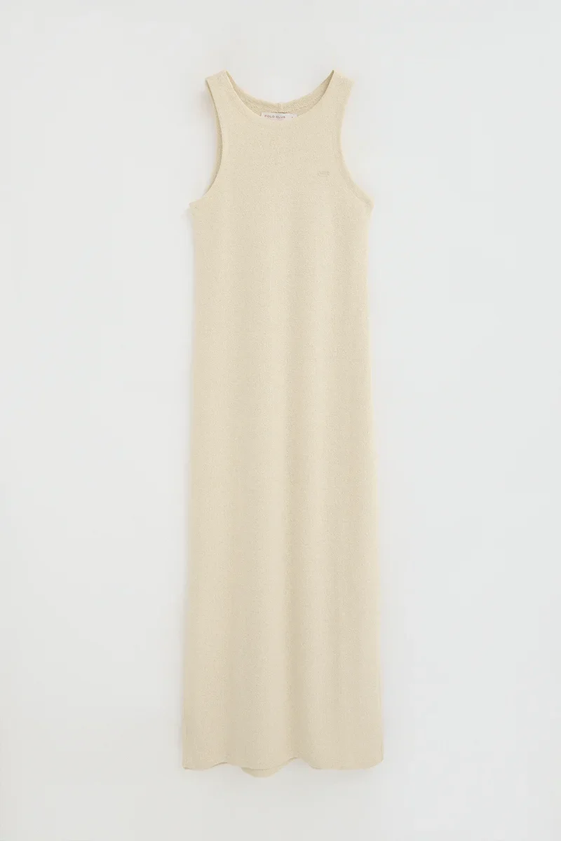 Cream rustic-knit dress with Polo Club logo - Image 6