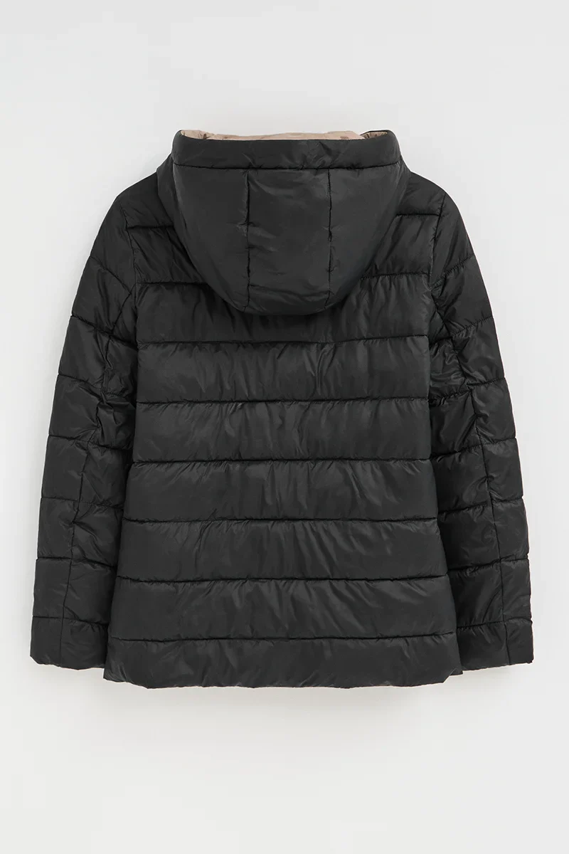 Black/light-brown reversible jacket Agueda with Polo Club rubberised logo - Image 8