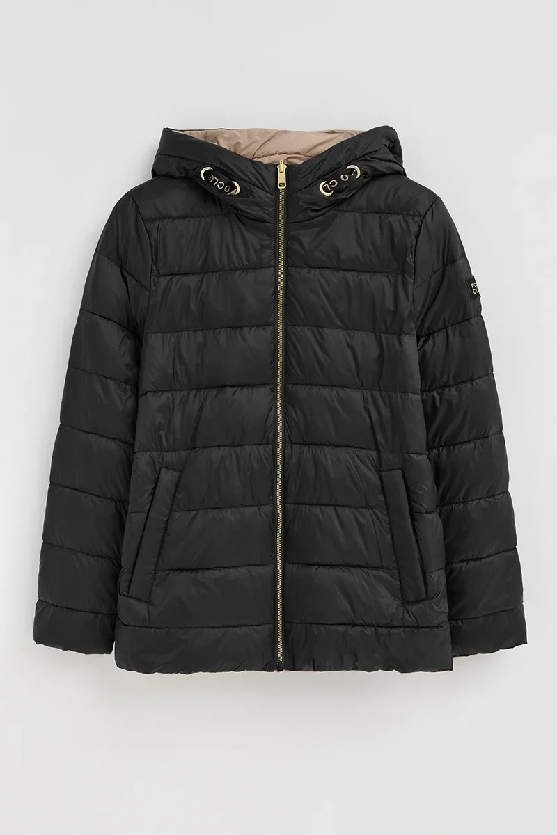 Black/light-brown reversible jacket Agueda with Polo Club rubberised logo - Image 9