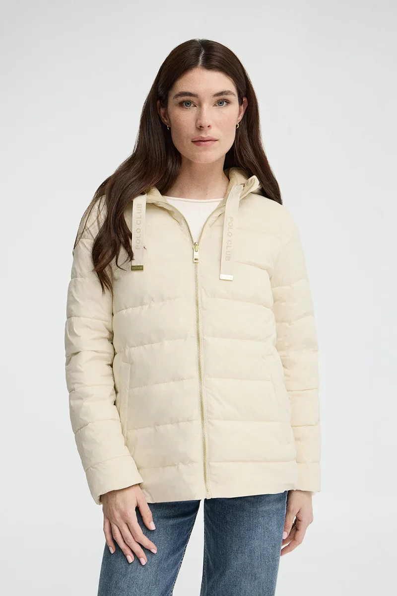 Nude/beige reversible jacket Agueda with Polo Club rubberised logo