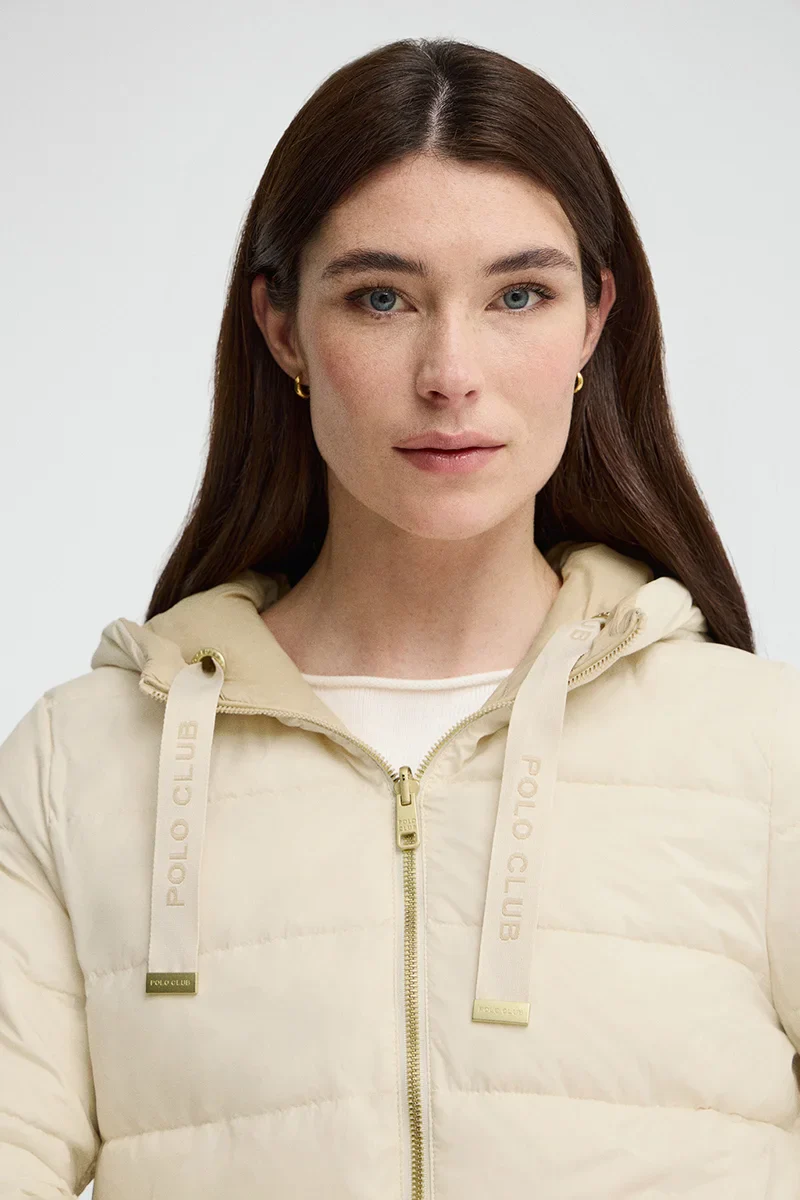 Nude/beige reversible jacket Agueda with Polo Club rubberised logo - Image 2