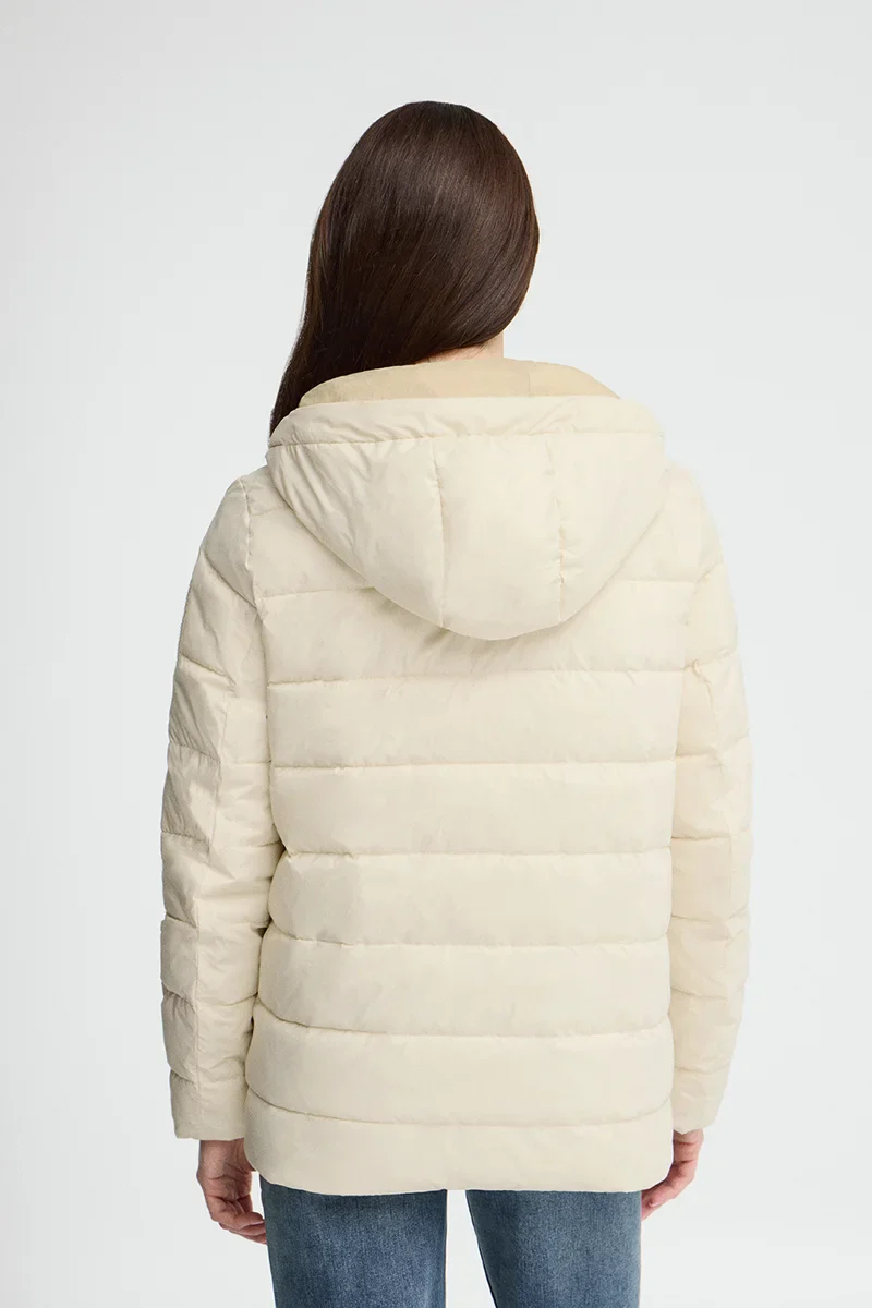 Nude/beige reversible jacket Agueda with Polo Club rubberised logo - Image 5
