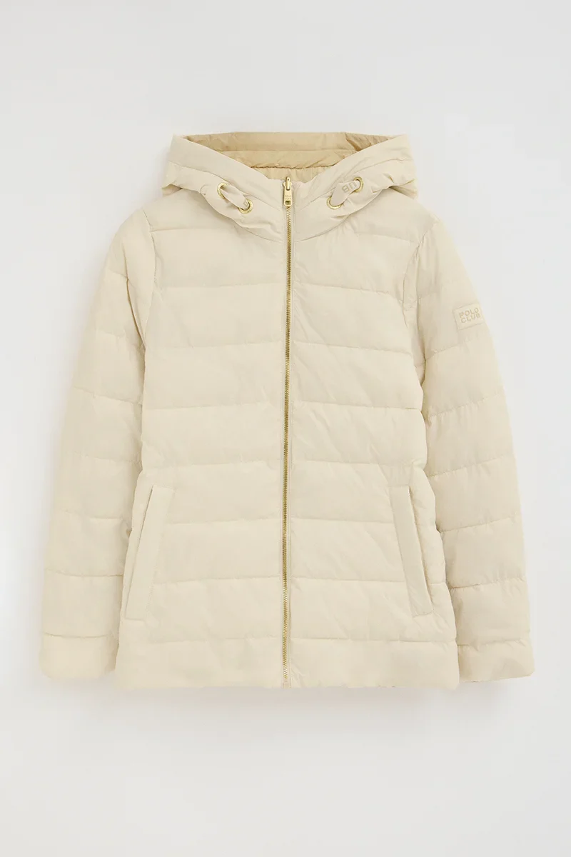 Nude/beige reversible jacket Agueda with Polo Club rubberised logo - Image 6