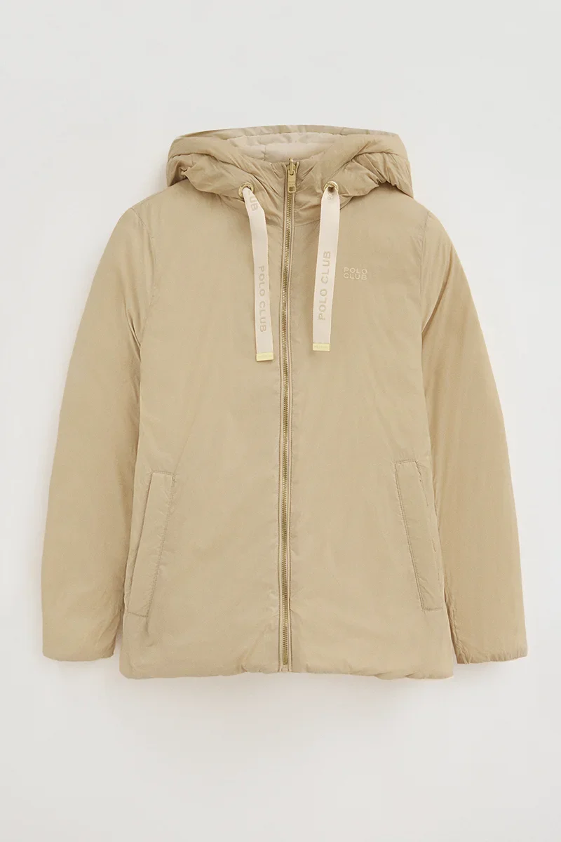 Nude/beige reversible jacket Agueda with Polo Club rubberised logo - Image 7