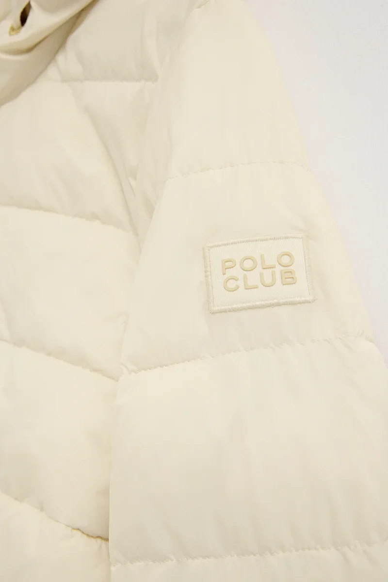 Nude/beige reversible jacket Agueda with Polo Club rubberised logo - Image 8