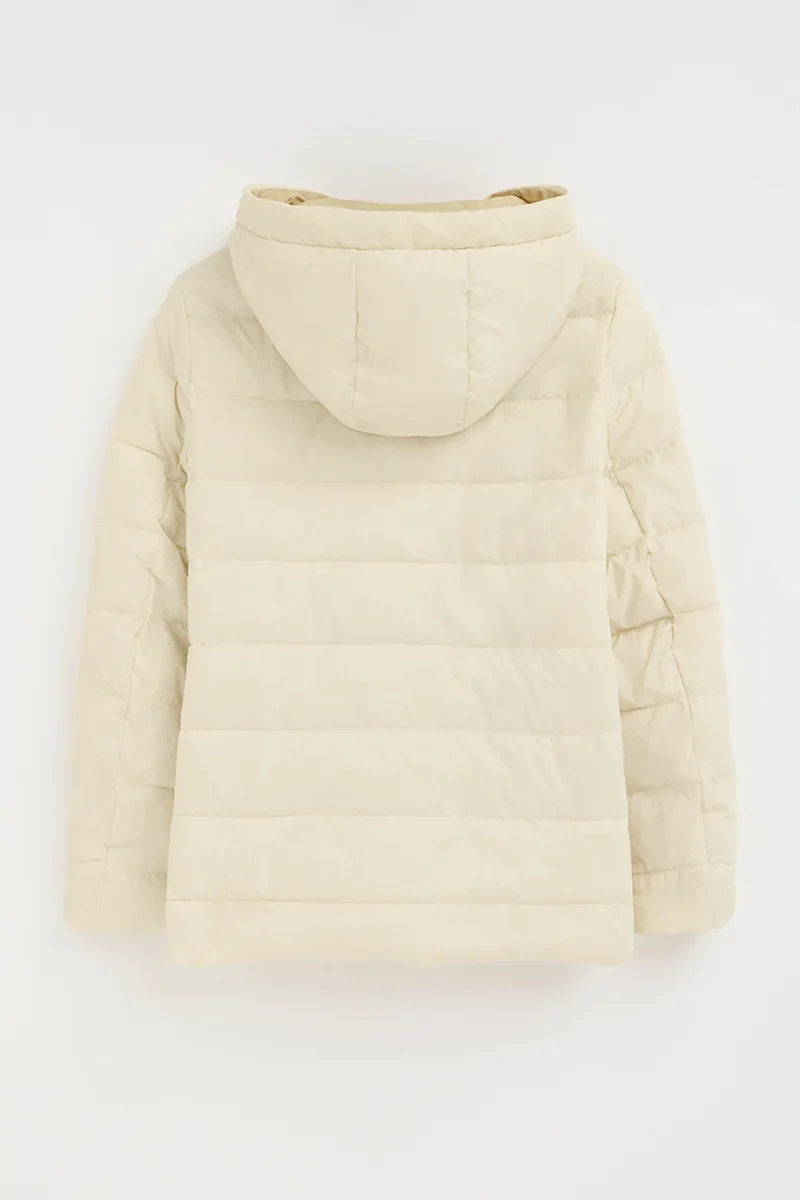 Nude/beige reversible jacket Agueda with Polo Club rubberised logo - Image 9