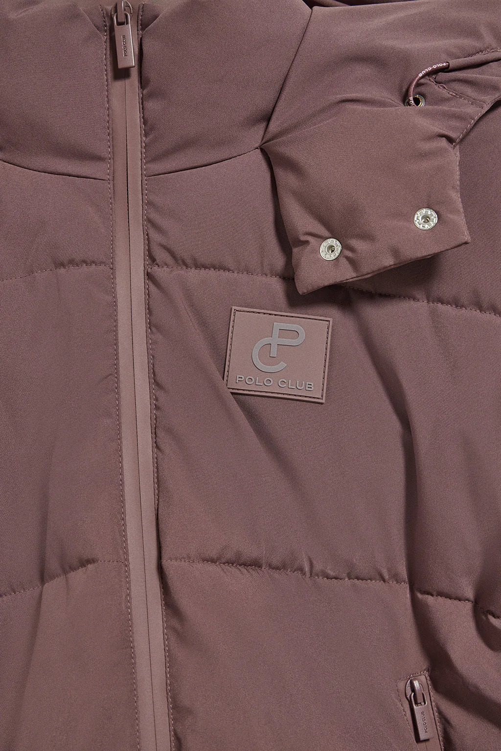 Pink taupe short jacket Artic with fixed hood and Polo Club details - Image 9