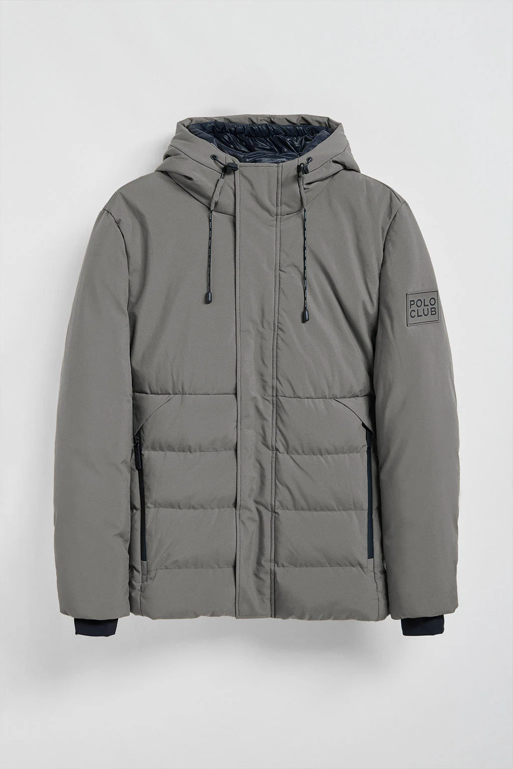 Asphalt-grey puffer coat Aspen with fixed hood and Polo Club details - Image 6