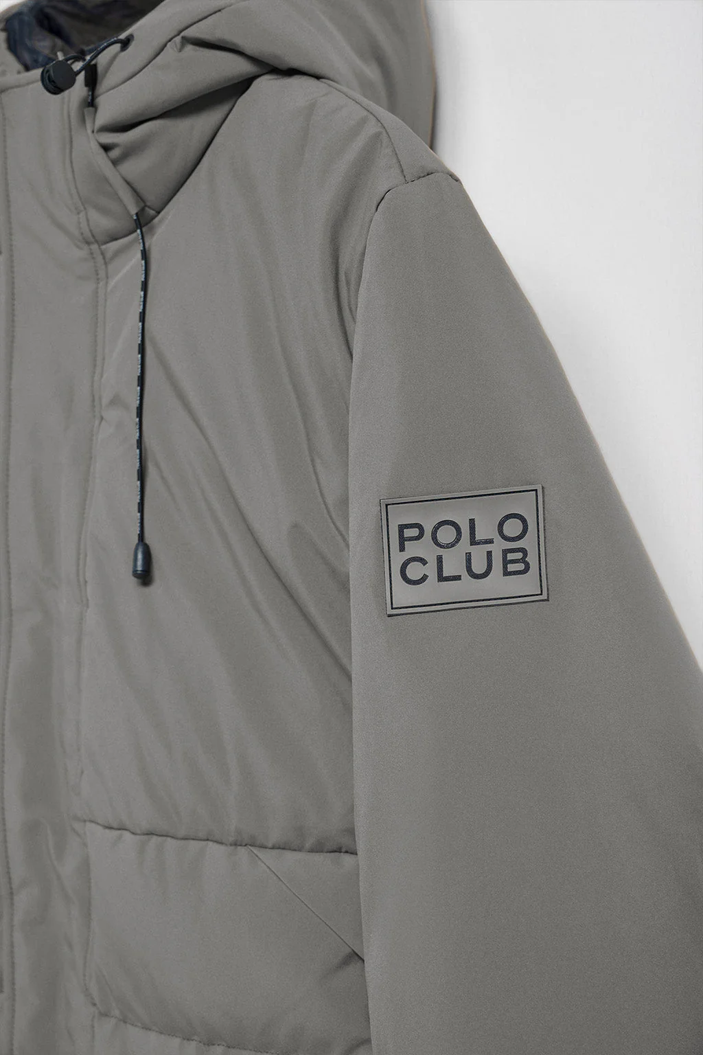 Asphalt-grey puffer coat Aspen with fixed hood and Polo Club details - Image 8