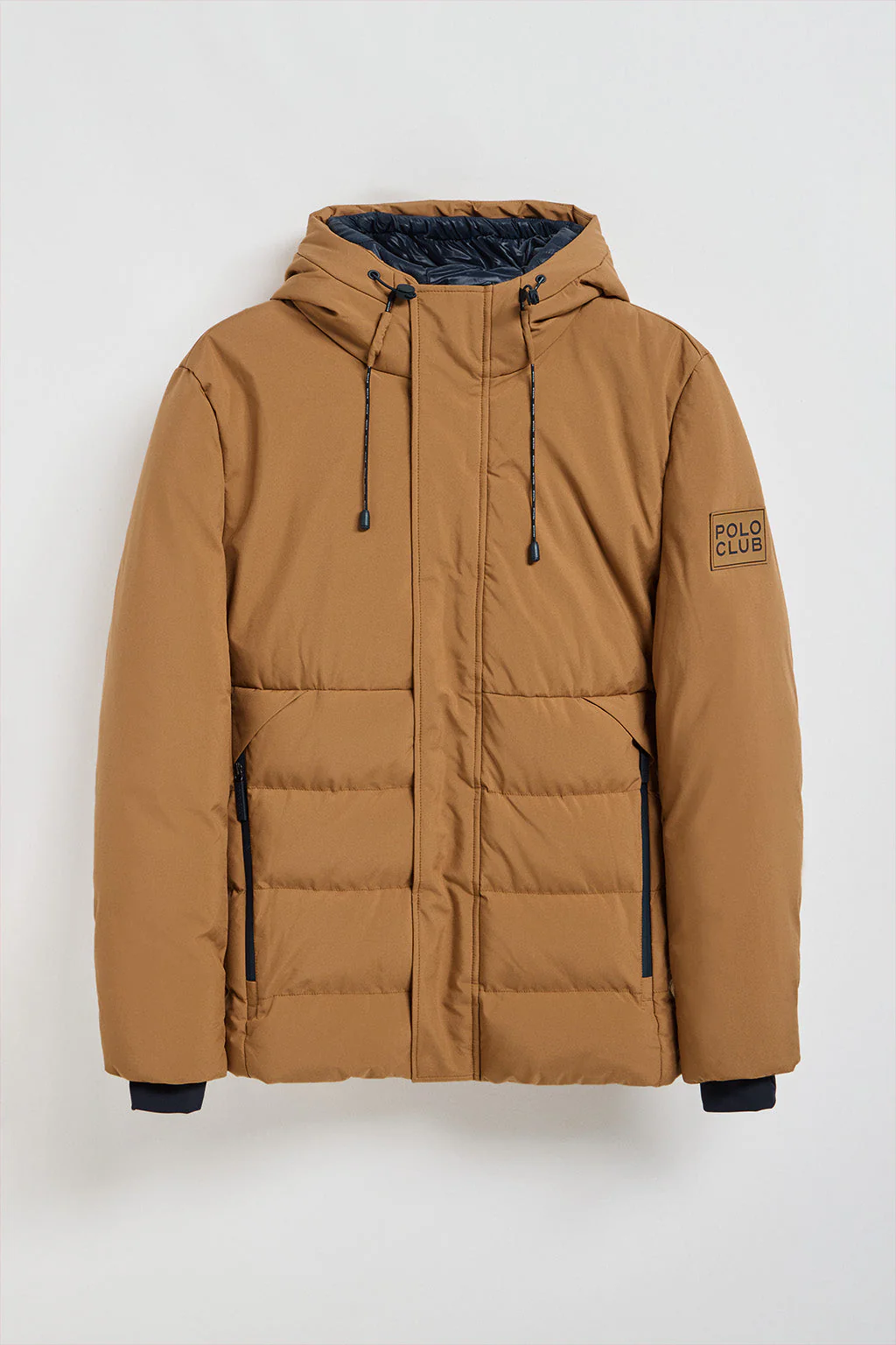 Camel puffer coat Aspen with fixed hood and Polo Club details - Image 14