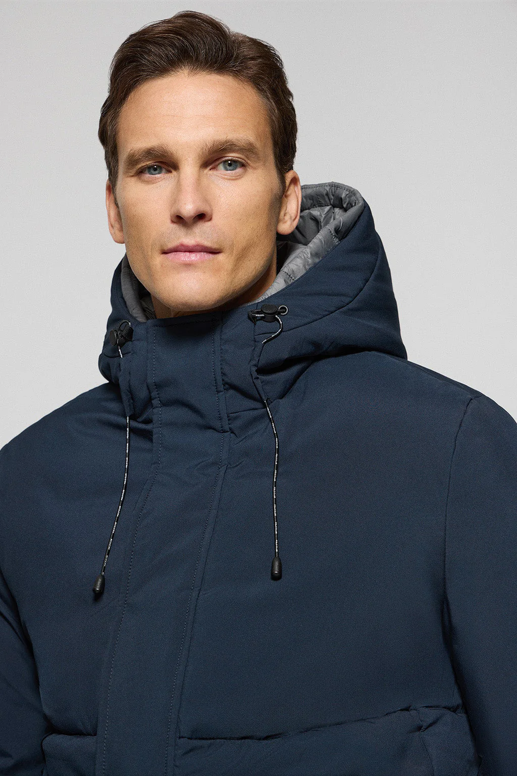Navy-blue puffer coat Aspen with fixed hood and Polo Club details - Image 2