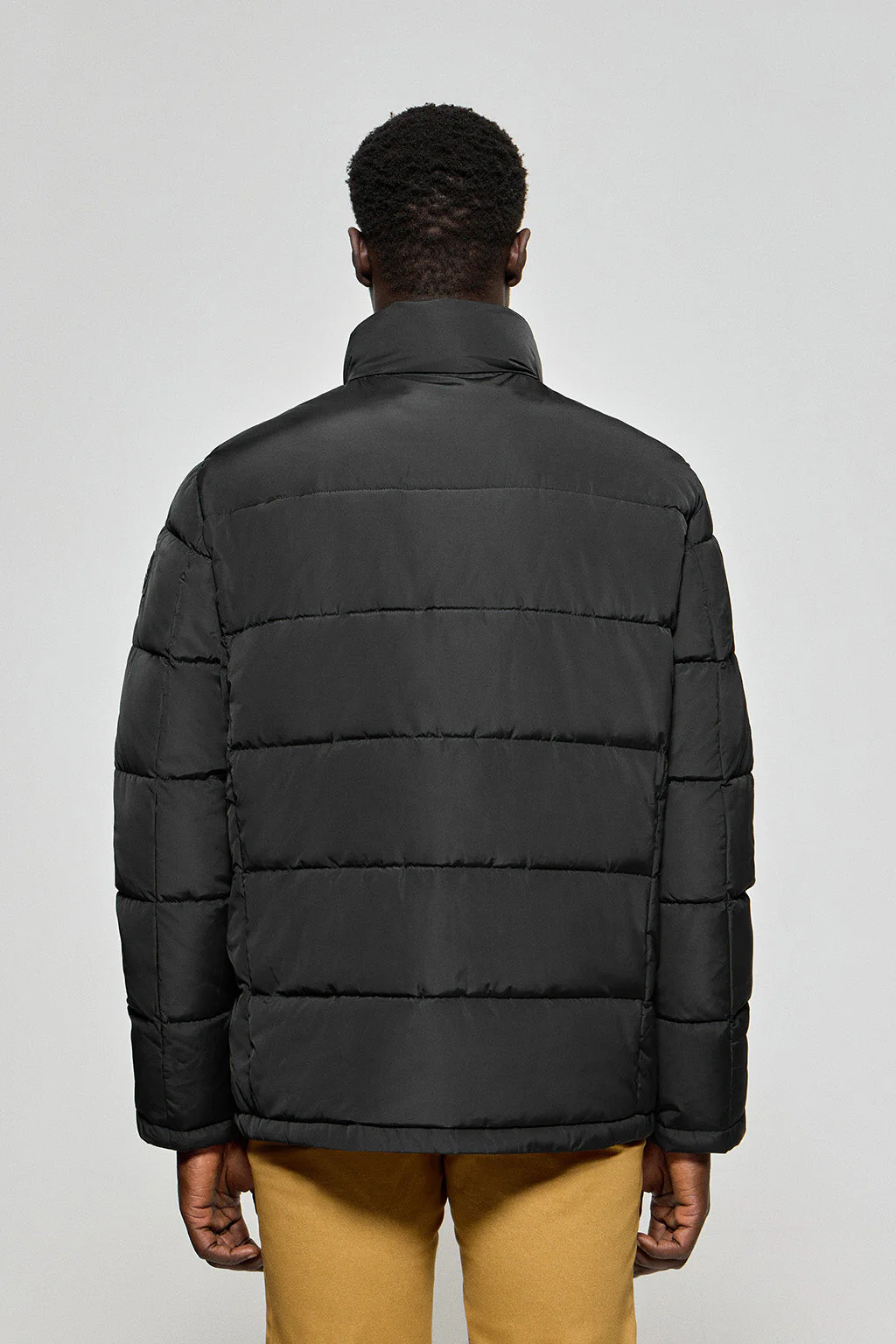 Black Brooklyn puffer jacket with sleeve detail - Image 6