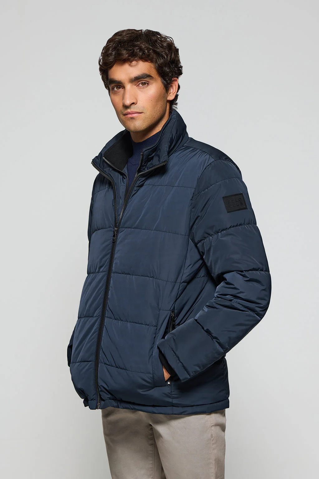 Navy-blue Brooklyn puffer jacket with sleeve detail - Image 4