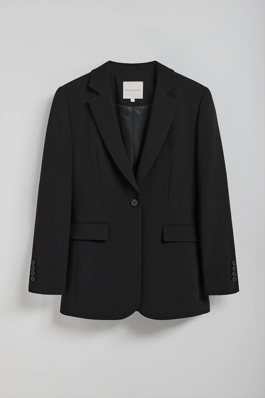 Black button blazer with Polo Club details - Image 6