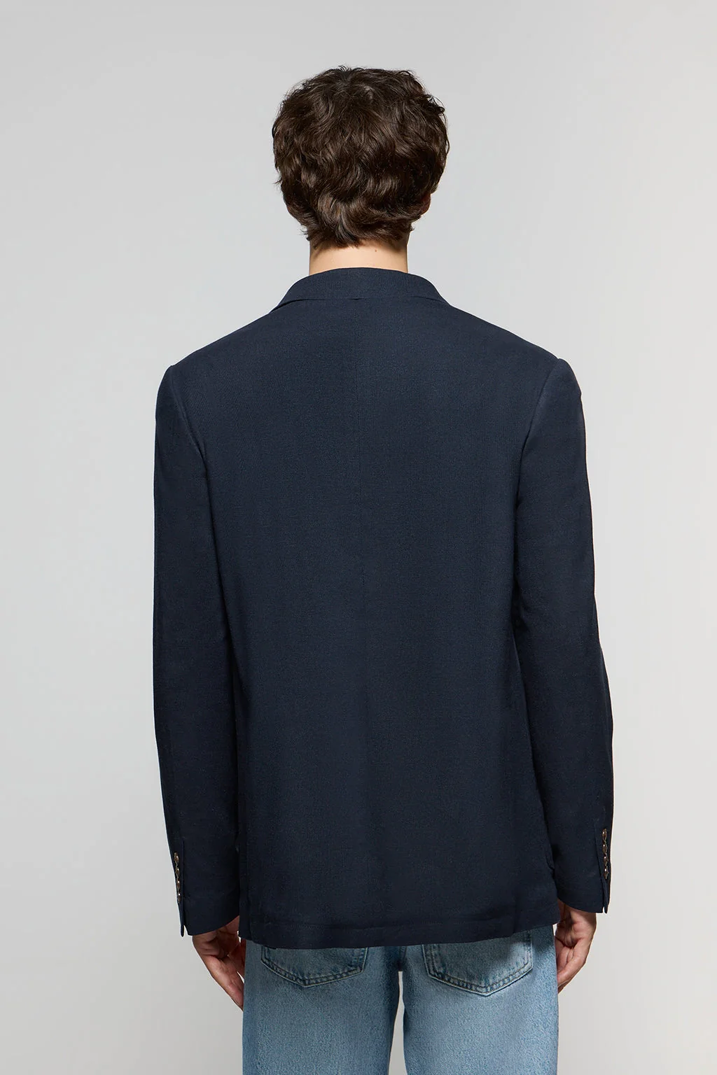 Navy-blue buttoned linen blazer with Polo Club details - Image 6