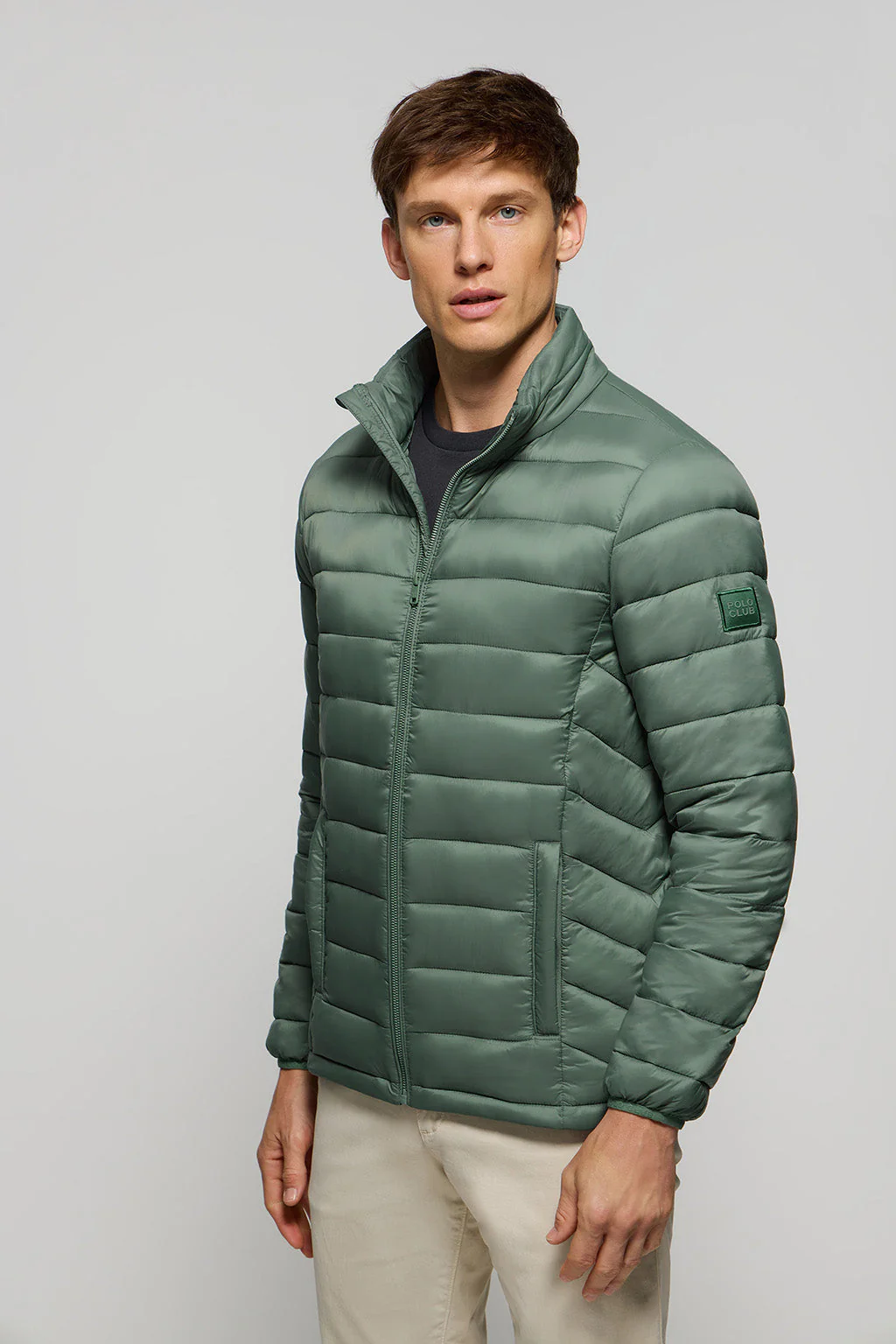 Green ultralight Cabo jacket with logo