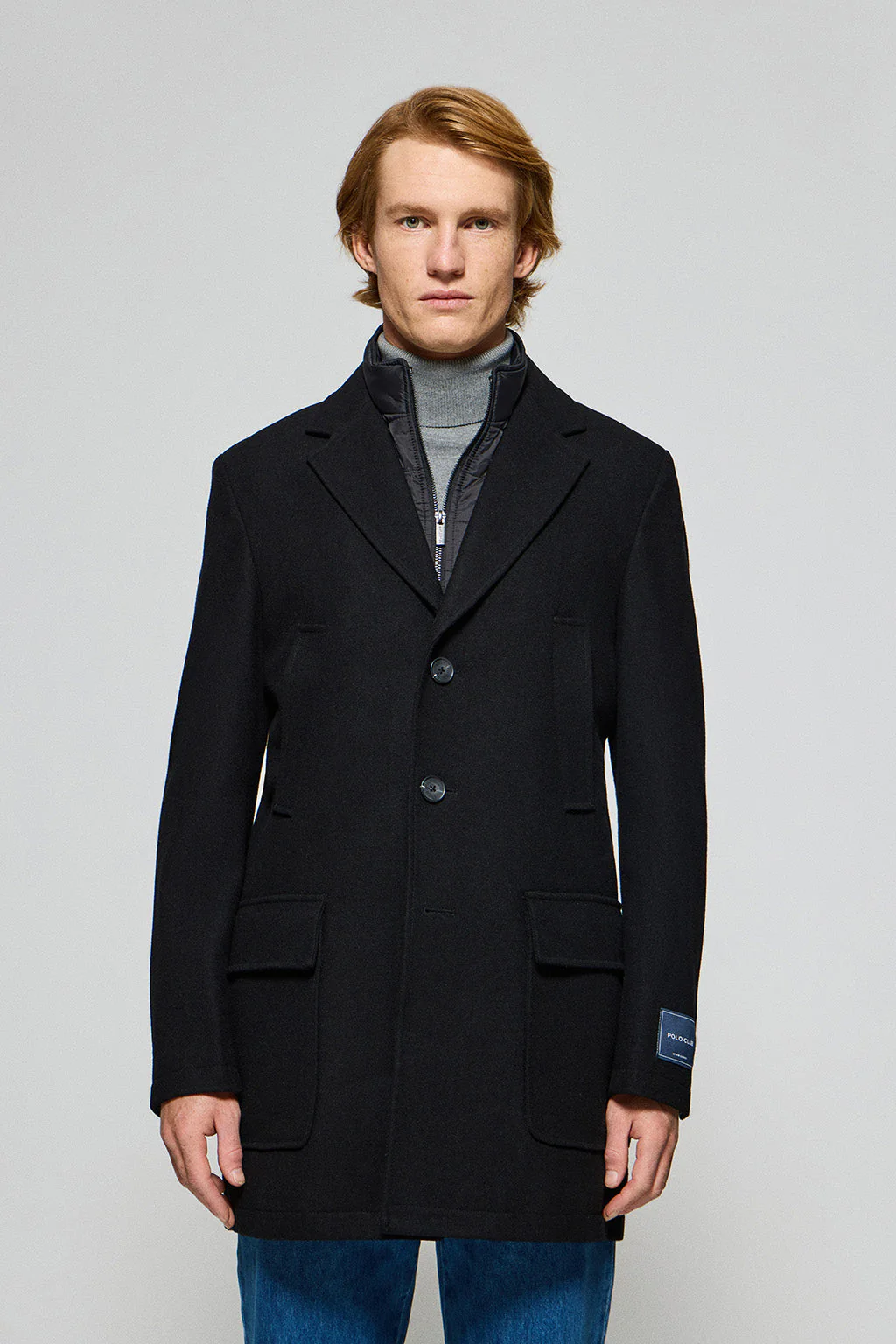 Black coat Cambridge with Polo Club details