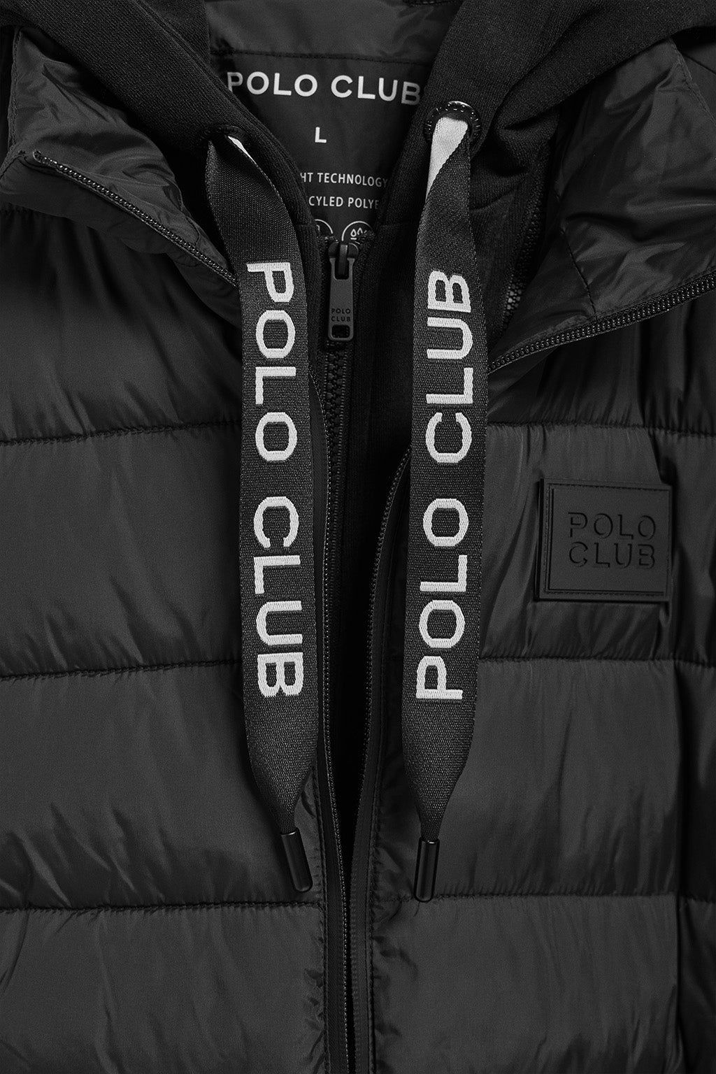 Black puffer jacket Canyon with Polo Club details - Image 8