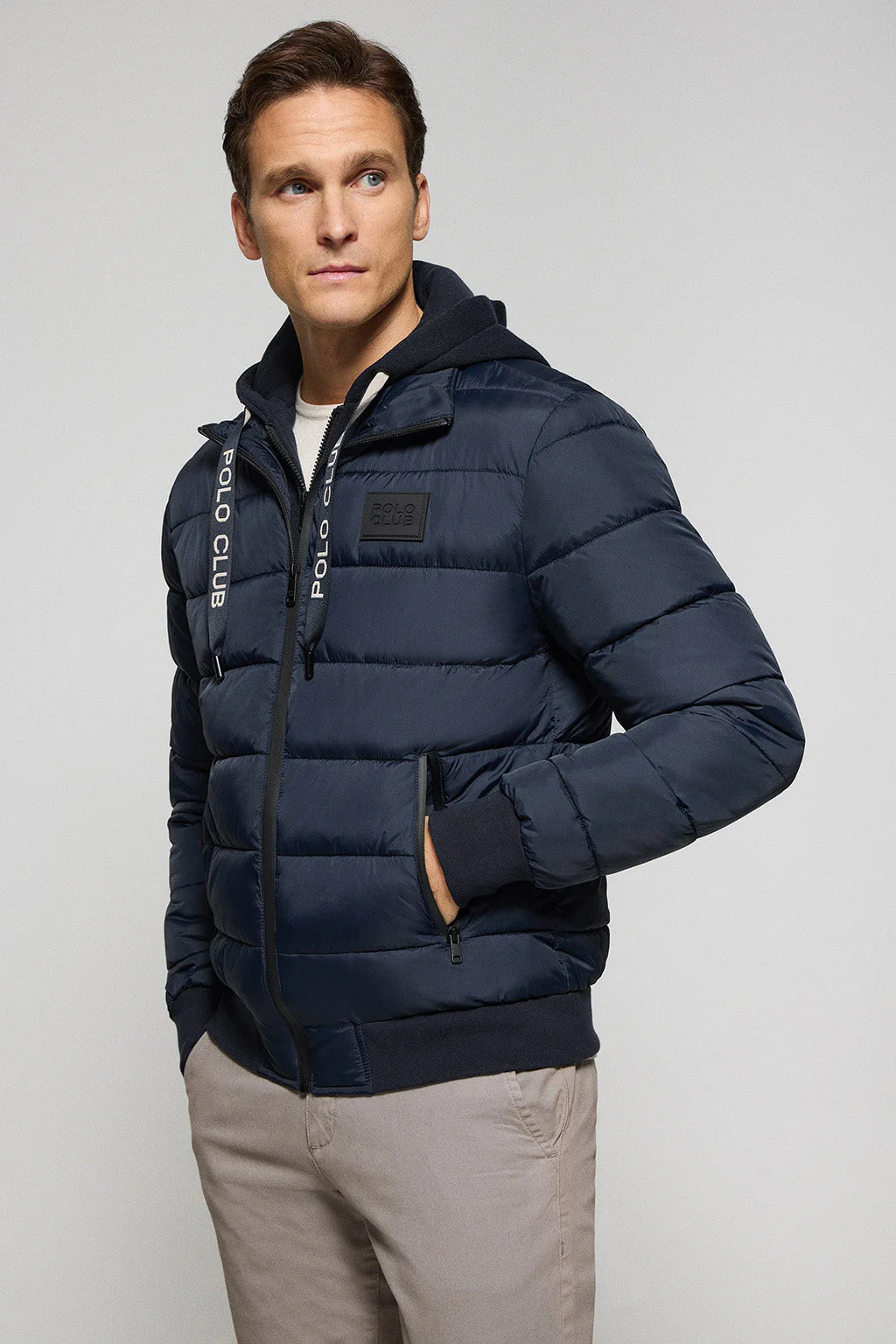 Navy-blue puffer jacket Canyon with Polo Club details - Image 2