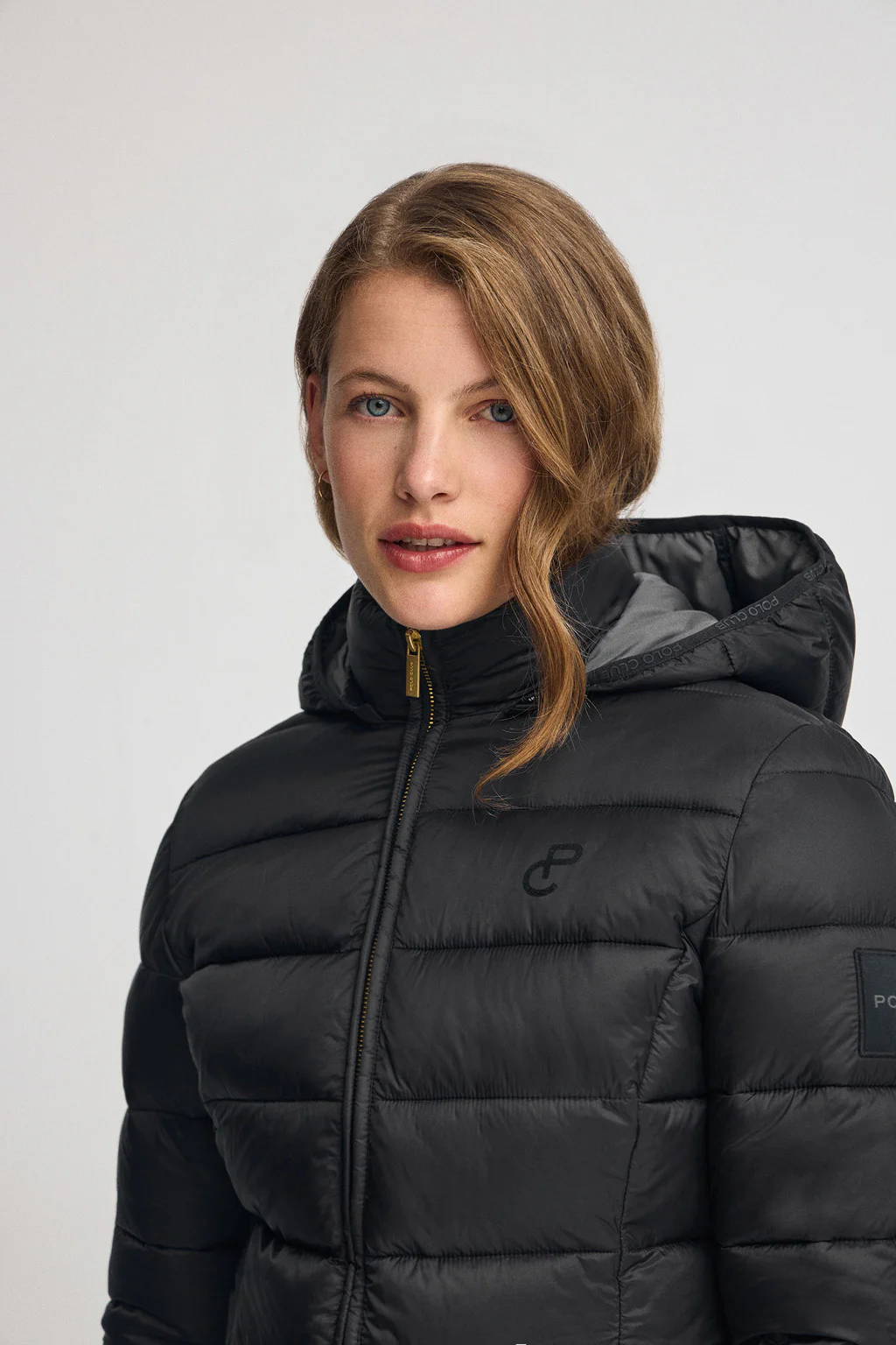 Black jacket ultralight with Polo Club logo