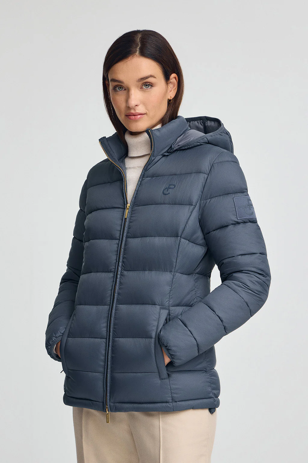 Denim-blue jacket ultralight with Polo Club logo