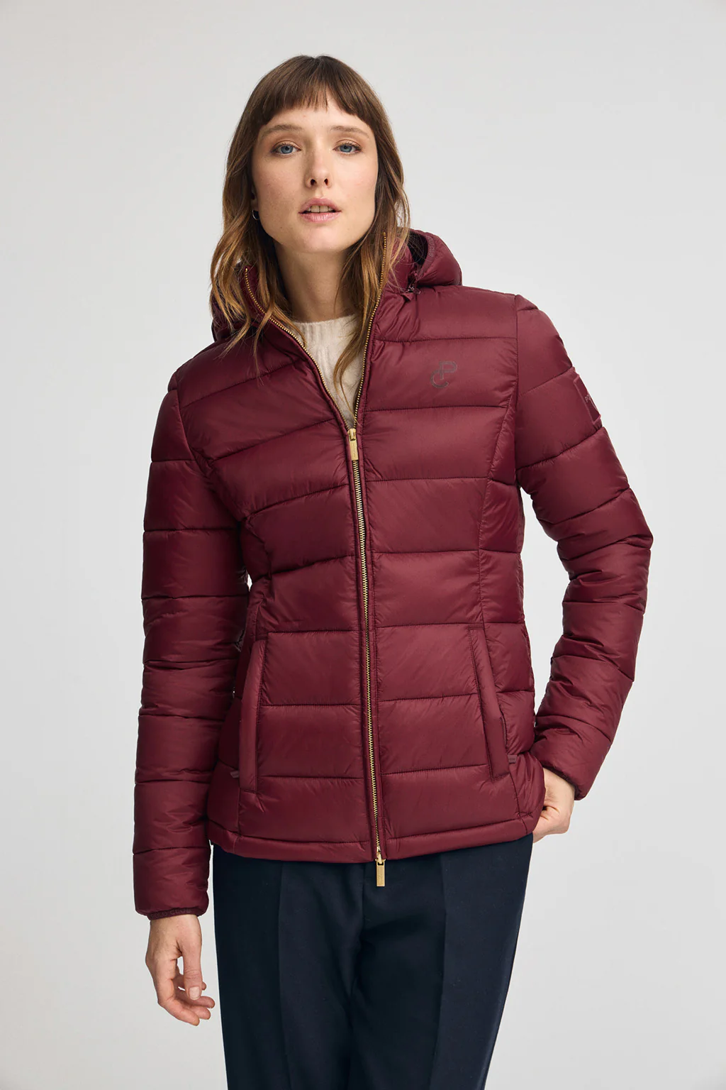 Maroon jacket ultralight with Polo Club logo
