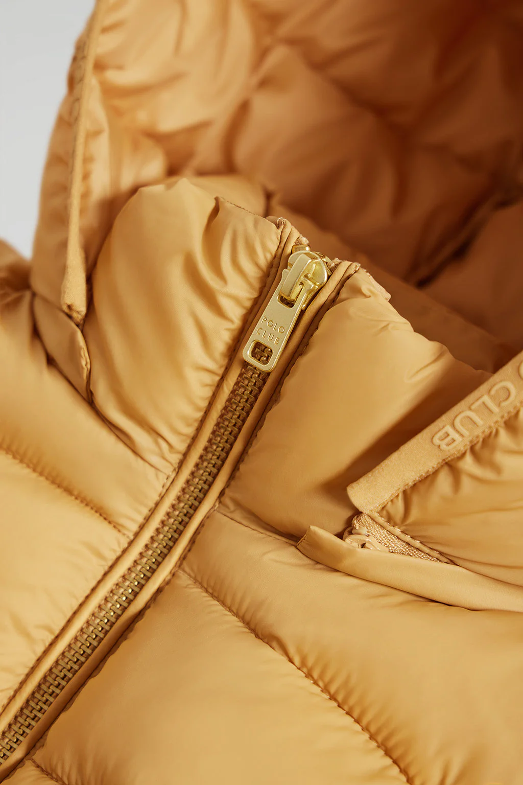 Camel ultralight Carla jacket with hood and Polo Club logo - Image 6